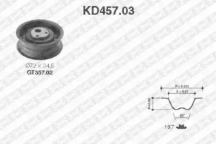 Комплект ГРМ VW T4 1.9D/TD (55405) SNR KD457.03