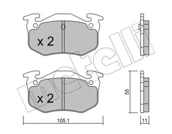 Колодки гальмівні (задні) Citroen Saxo/Xsara/Peugeot 105/205/206/306/309 84- METELLI 22-0038-0
