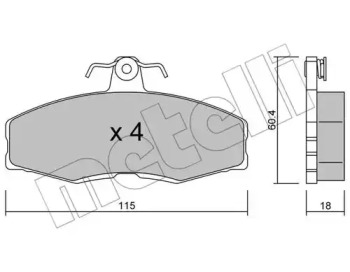 Колодки гальмівні (передні) Ford Sierra 82-86/Skoda Favorit 89-97 METELLI 22-0039-0