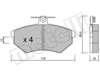 Комплект гальмівних колодок METELLI 22-0050-0