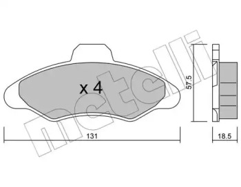 Колодки гальмівні (передні) Ford Escort V/VI 90-00/Orion III 90-93 METELLI 22-0071-0