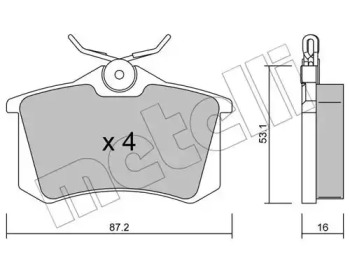 Комплект гальмівних колодок METELLI 22-0100-2