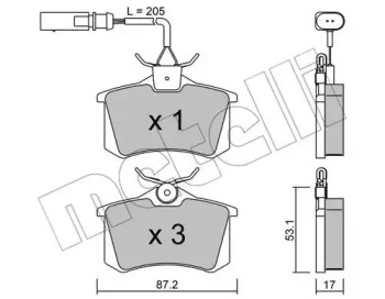 Комплект гальмівних колодок METELLI 22-0100-3
