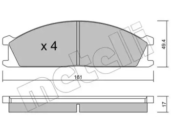 Колодки гальмівні (передні) Nissan Pathfinder/Caravan 97- METELLI 22-0107-0