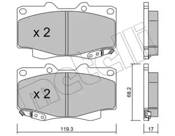 Колодки гальмівні (передні) Toyota Hilux 05-15 METELLI 22-0129-1