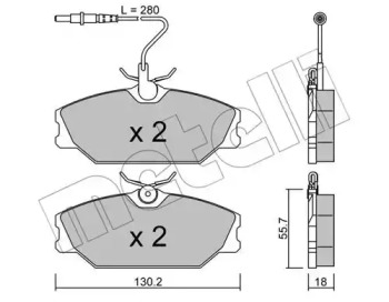 Комплект гальмівних колодок с 4 шт. дисків METELLI 22-0142-0