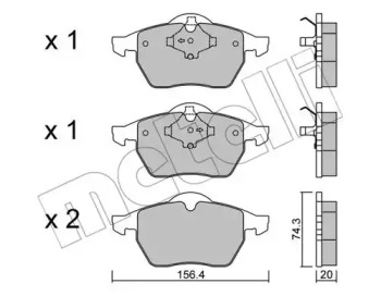 Колодки гальмівні (передні) Audi A4 94-01/VW Passat B5 96-00 METELLI 22-0181-1