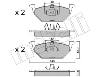 Комплект гальмівних колодок з 4 шт. дисків METELLI 22-0211-1