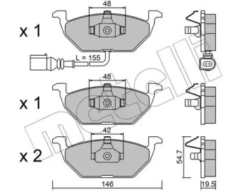 Комплект гальмівних колодок METELLI 22-0211-2