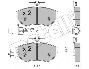 Колодки гальмівні (передні) Audi A4/VW Passat 94-05 METELLI 22-0215-2