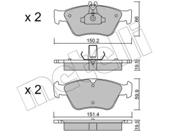 Комплект гальмівних колодок с 4 шт. дисків METELLI 22-0219-0