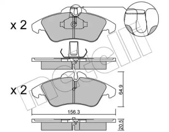 Комплект гальмівних колодок METELLI 22-0256-0