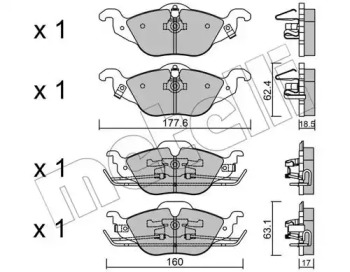 Комплект гальмівних колодок METELLI 22-0257-0