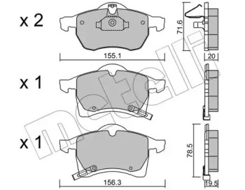 Колодки гальмівні (передні) Opel Astra G 98-05/Zafira A 99-05 METELLI 22-0258-0
