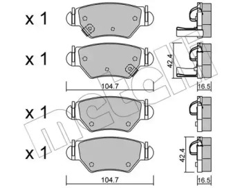 Комплект гальмівних колодок METELLI 22-0259-0