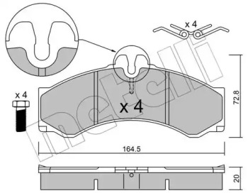Комплект гальмівних колодок METELLI 22-0262-0