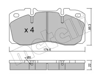 Колодки гальмівні (передні) Iveco Daily IV/V/VI 06-/Line 14-16/Eurocargo 91-15 METELLI 22-0268-0
