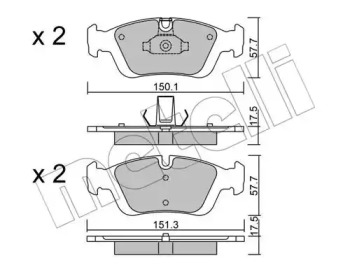 Колодки гальмівні (передні) BMW 3 (E36/E46) 90-05 METELLI 22-0312-0