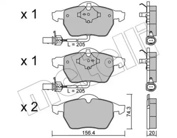 Комплект гальмівних колодок с 4 шт. дисків METELLI 22-0314-0