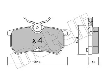 Колодки гальмівні (задні) Ford Focus 98-05/Fiesta V/VI 05- METELLI 22-0317-0