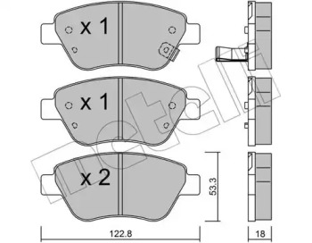 Колодки гальмівні (передні) Opel Corsa D 06-14/Adam 12-19 METELLI 22-0321-2
