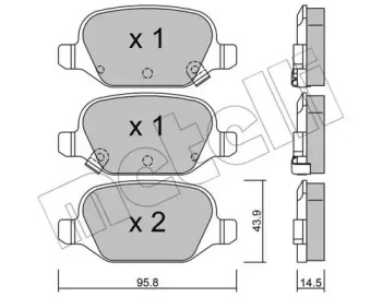 Колодки гальмівні (задні) Fiat Panda 12- METELLI 22-0324-5