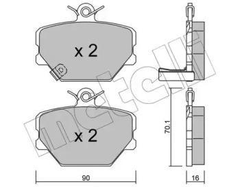 Колодки гальмівні (передні) Smart Cabrio 00-04/City Coupe 98-04/Roadster 03-05/Fortwo 04- METELLI 22-0341-0