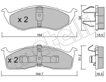Колодки гальмівні (передні) Chrysler Neon 94-06/Voyager/Grand Voyager III/Dodge Caravan 95-01 METELLI 22-0356-0