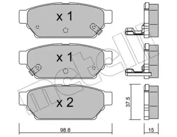 Колодки гальмівні (задні) Mitsubishi Carisma/Colt/Lancer 91-06 METELLI 22-0396-0