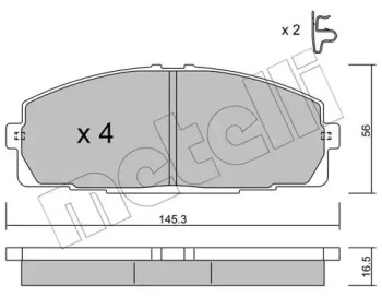 Колодки гальмівні (передні) Toyota Hiace III/IV -06 METELLI 22-0434-0