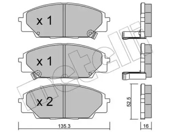 Колодки тормозные (передние) Honda Civic VII/VIII 99- METELLI 22-0435-0