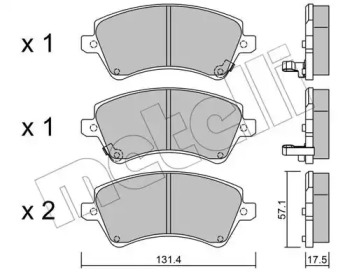 Колодки гальмівні (передні) Toyota Corolla 01-14 METELLI 22-0446-0