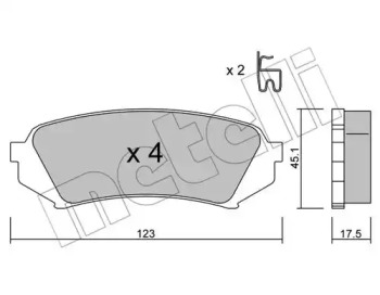 Колодки гальмівні (задні) Toyota Land Cruiser 100 98-07/Lexus LX II 98-08 METELLI 22-0453-0