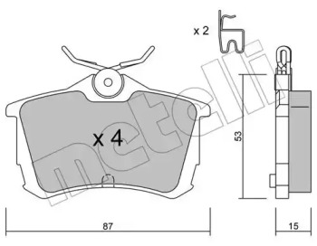 Колодки гальмівні (задні) Honda Accord VI/VII 98-08 METELLI 22-0465-0