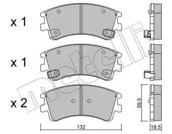Колодки гальмівні (передні) Mazda 6 02-08 METELLI 22-0476-0