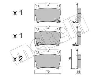 Колодки гальмівні (задні) Mitsubishi Pajero 91-00/Pajero Sport 98- METELLI 22-0484-0