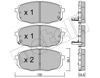 Колодки гальмівні (передні) Hyundai i30/Kia Cee'd/Carens/Cerato/Soul 02- METELLI 22-0513-0