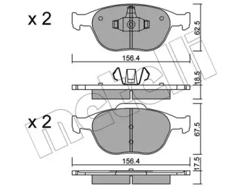 Комплект гальмівних колодок с 4 шт. дисків METELLI 22-0533-0