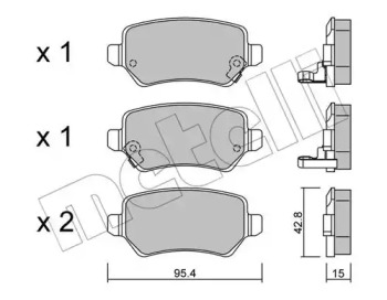 Комплект гальмівних колодок з 4 шт. дисків METELLI 22-0542-0