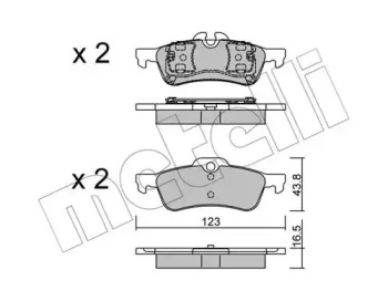 Колодки гальмівні (задні) Mini Cooper/One 01-06 METELLI 22-0556-0