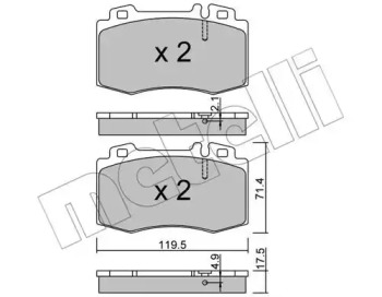 Комплект гальмівних колодок METELLI 22-0563-5