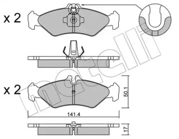 Комплект гальмівних колодок METELLI 22-0571-0