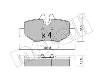 Комплект гальмівних колодок METELLI 22-0576-0