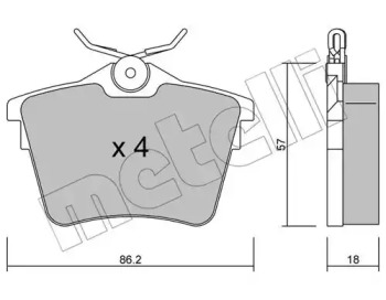 Комплект гальмівних колодок METELLI 22-0602-0