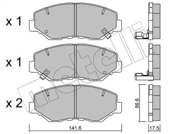 Колодки гальмівні (передні) Honda Accord VII 03-08/CR-V II 01-07/CR-V IV 13- METELLI 22-0606-0