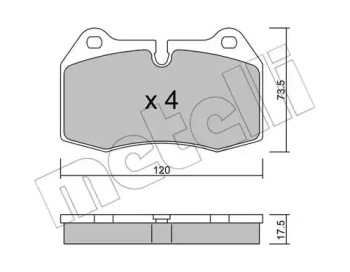 Колодки гальмівні (передні) BMW 7 (E38) 94-01/8 (E31) 90-99 METELLI 22-0645-0