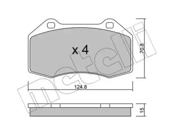 Колодки гальмівні (передні) Renault Megane II 04-/Clio III 06-14 METELLI 22-0651-0