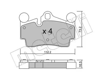 Колодки тормозные (задние) Audi Q7 06-15/VW Touareg/Porsche Cayenne 02-10 METELLI 22-0655-0