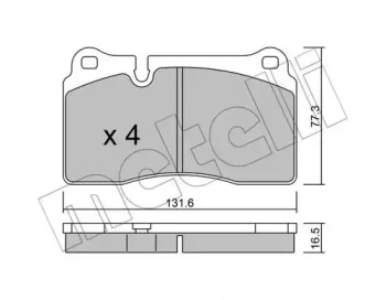 Колодки гальмівні (передні) Audi TT 09-14/VW Touareg 02- METELLI 22-0659-0