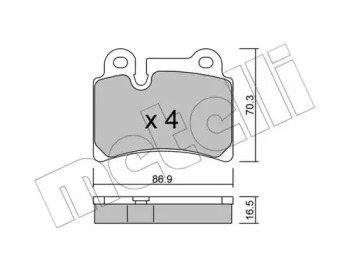 Колодки гальмівні (задні) VW Touareg 02-10 METELLI 22-0660-0